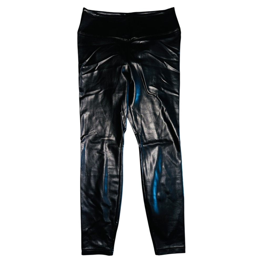 WB6 White House Black Market WHBM Faux Leather Leggings High Waist Size 12